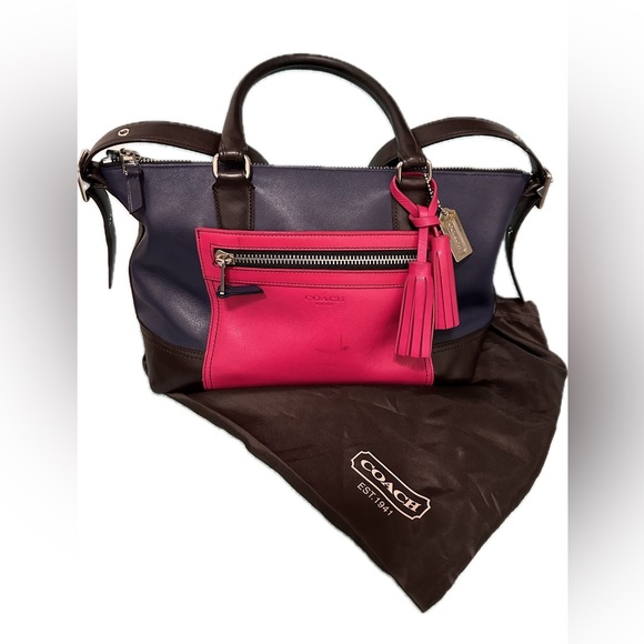 Coach Handbags - AUTHENTIC COACH COLORBLOCK LEATHER MOLLY SATCHEL